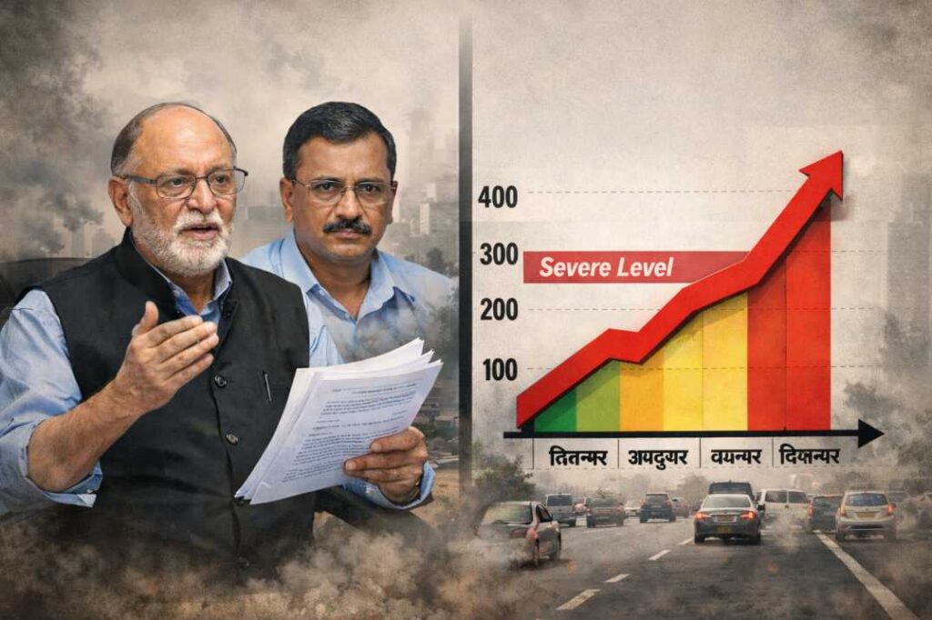प्रदूषण पर केजरीवाल को LG का 15 पन्नों का लेटर 