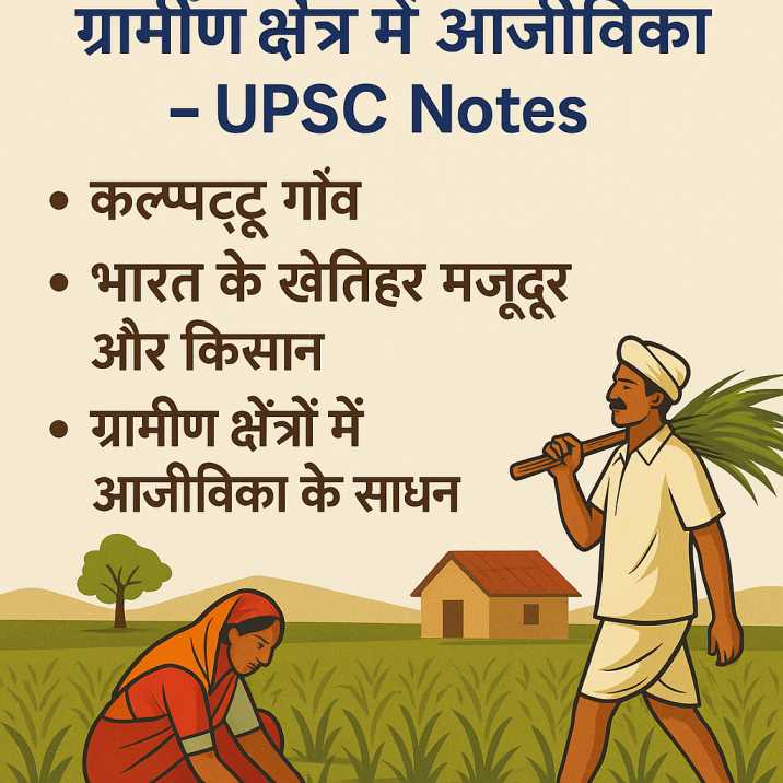 NCERT Class 6 अध्याय 8 ग्रामीण क्षेत्र में आजीविका- कल्पट्टू गाँव और किसान (UPSC Notes)