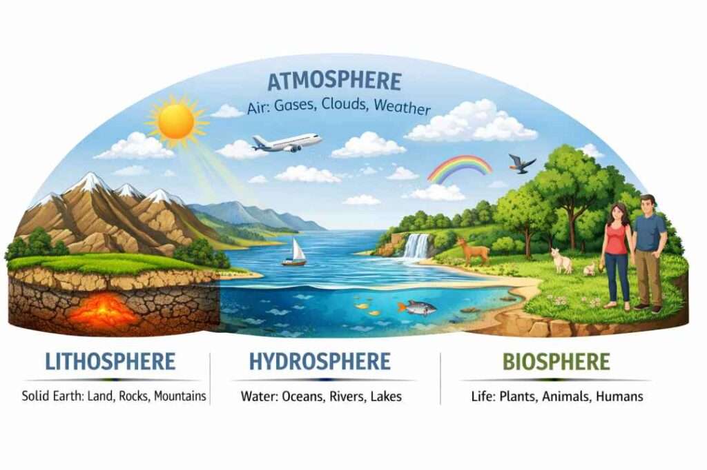 पृथ्वी के प्रमुख परिमंडल