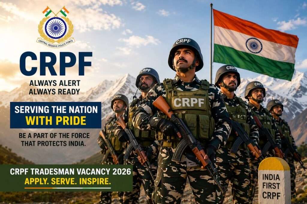 CRPF Tradesman Vacancy 2026 Apply Eligibility Process